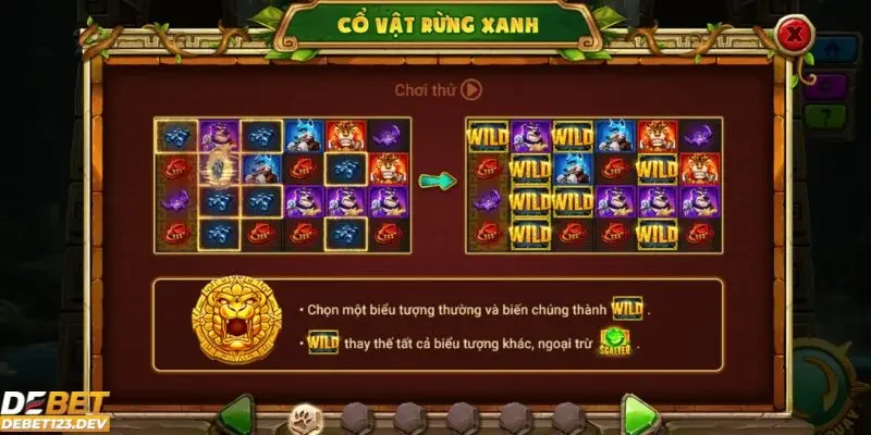 Cổ Vật Rừng Xanh Debet Hướng dẫn cách chơi slot game Cổ Vật Rừng Xanh Debet