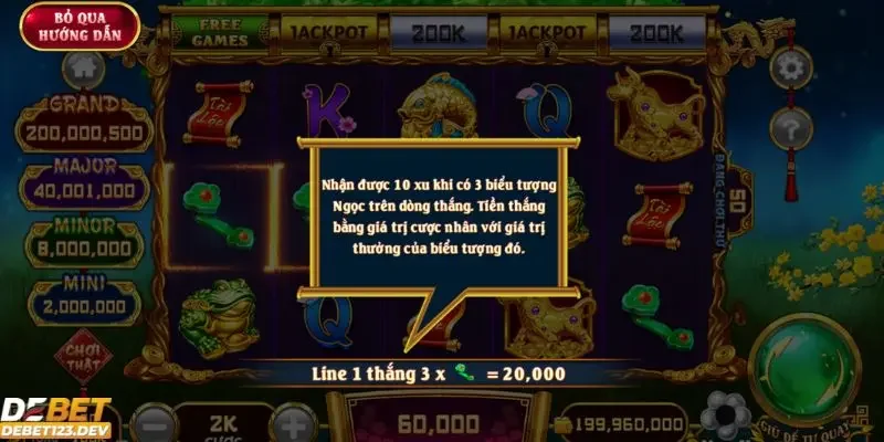 Thần Tài Giá Đáo Debet Một số chức năng quan trọng trong game Thần Tài Giá Đáo Debet